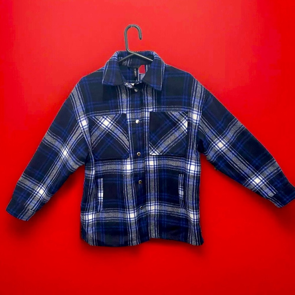 Divided plaid jacket